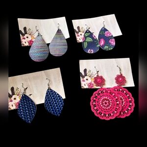 Multicolor Earrings Set Of 4 Lightweight‎